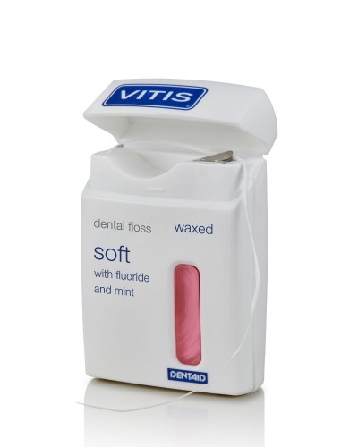 VITIS® Zahnfloss gewachst mit Fluorid + Minze 50 m